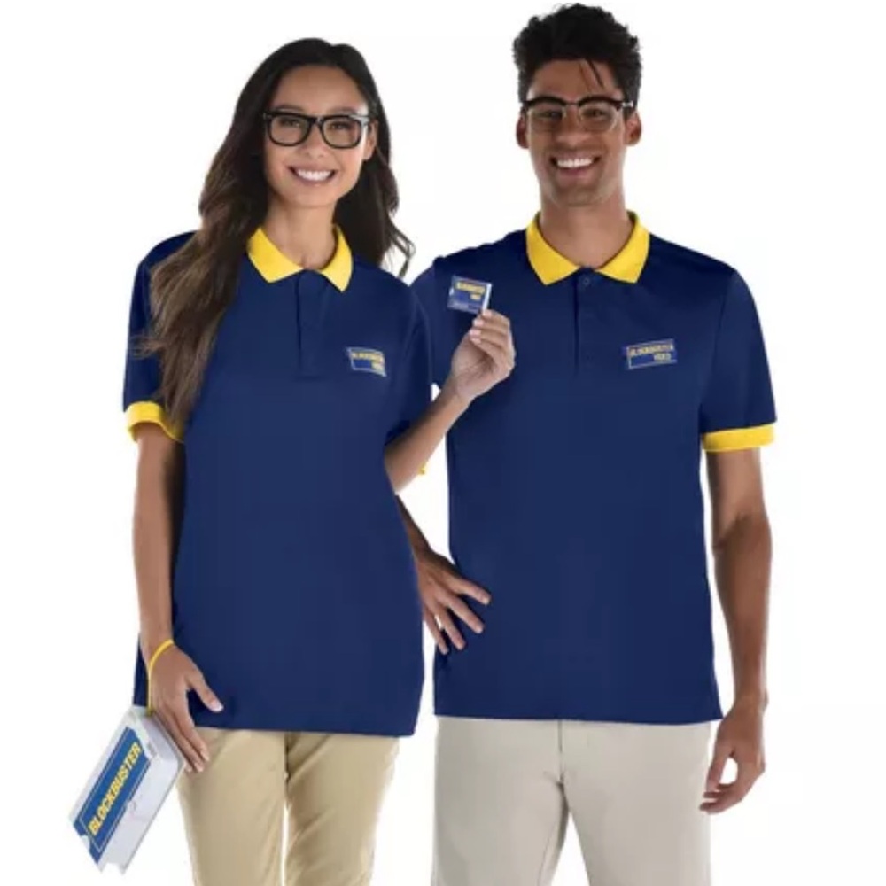 Adult Men Women Halloween Costume BlockBuster Employee with Card 90’s Costume
